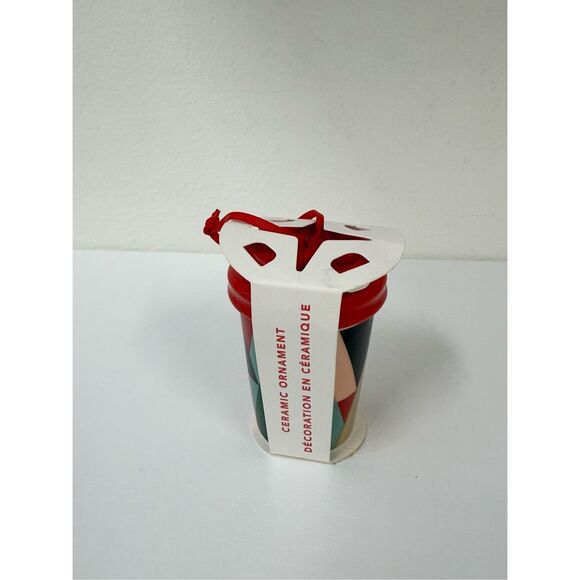 Starbucks 2017 Holiday Modern Trees Christmas Tree Ceramic Ornament - Picture 3 of 5